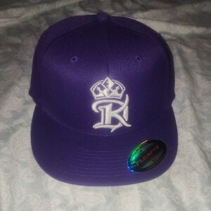 Purple Cap with White Embroidery